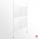 Double A4 Pocket Ceiling/Floor Rod Set - Complete Rod Display & Twin Acrylic Panel (2A4, Portrait)