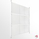 Triple A4 Pocket Wall/Wall Rod Set - Complete Rod Display & 3-in-one Acrylic Panel (3A4, Portrait)