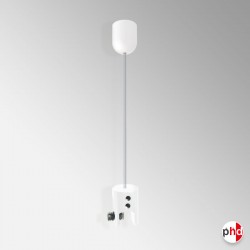 White Panel Ceiling Hanging Clear Wire & Clamp Kit (10mm Grip)