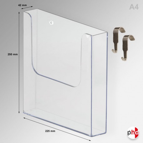 Mesh Gridwall Brochure Holder (Acrylic Leaflet Pocket, Portrait)