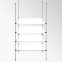 Retail Display Rod Shelves, Wood & Glass Product Shelving