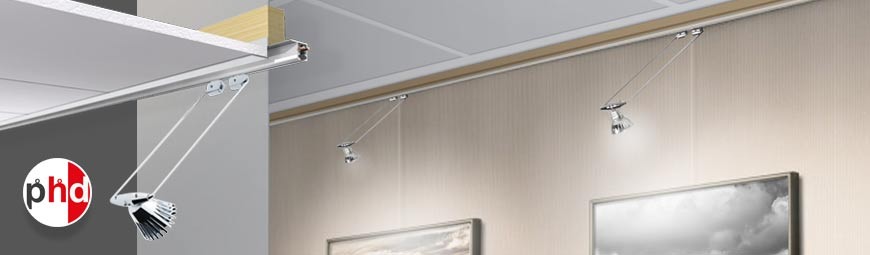 U Rail Lighting & Hanging System, LED Picture Lights & Ceiling Track Combo